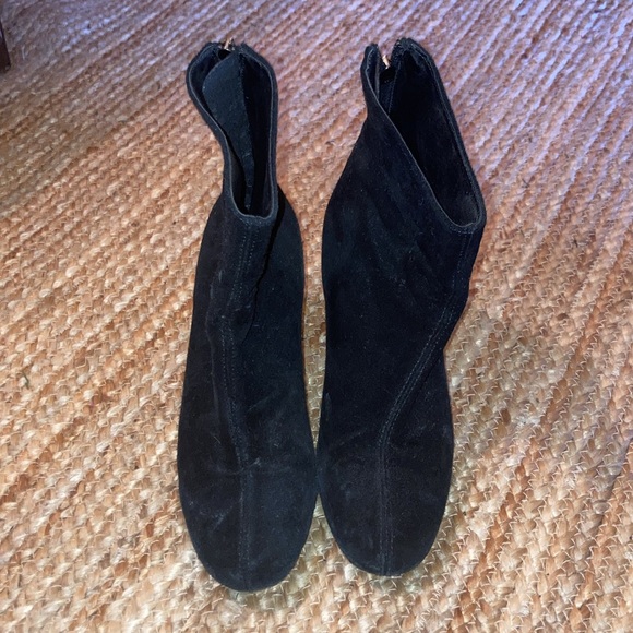 Black suede block heel Free People Cecile ankle boots - Picture 7 of 8